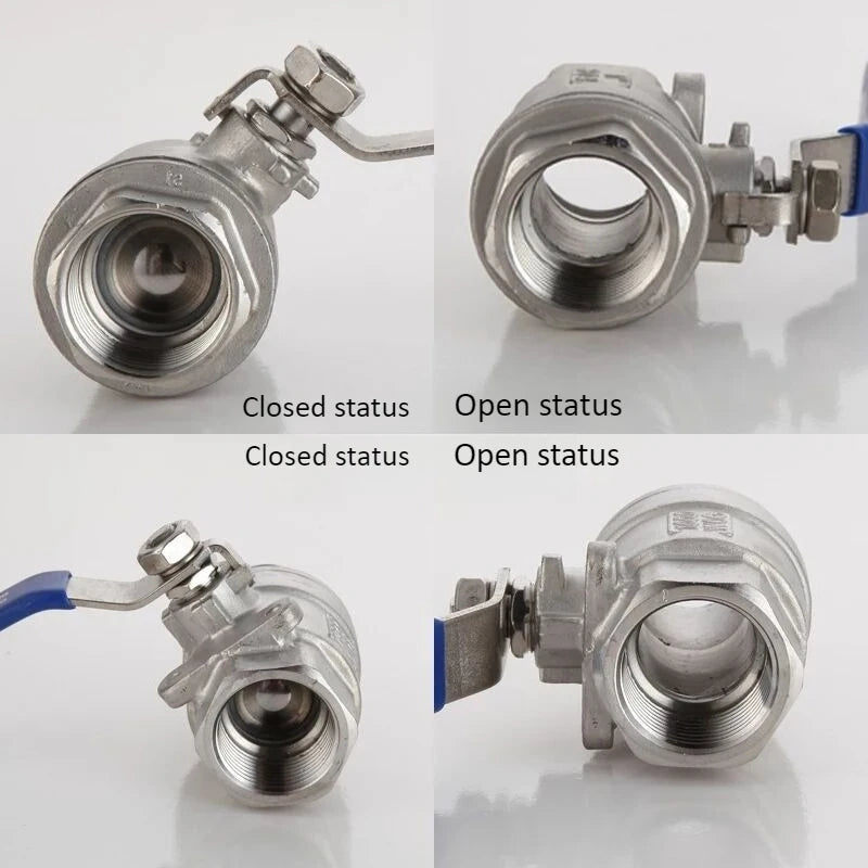 304 stainless steel internal thread two-piece ball valve 1/4 3/8 1/2 "3/4" 1 "2" BSP water gas oil switch adapter Oasis Select