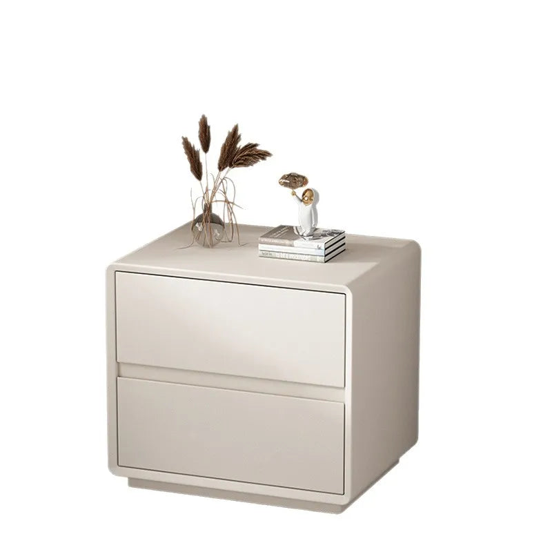 Simple and modern solid wood paint bedside table Italian minimalist light luxury bedroom household small storage locker Oasis Select