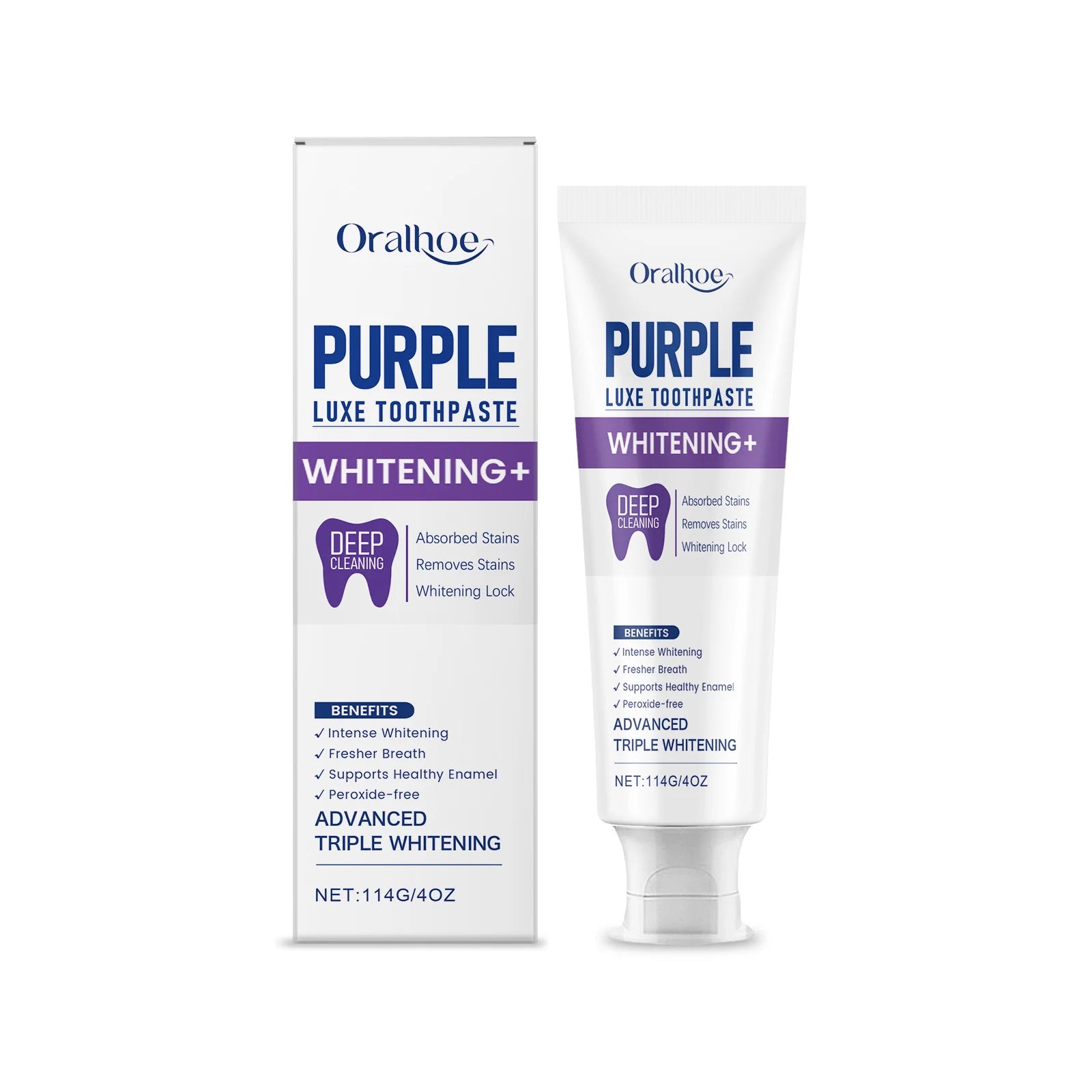 Hydroxyapatite Mint Toothpaste Daily Gentle Care Purple Toothpaste Physical Color Adjustment Fresh And Clean Yellow Teeth 114g Oasis Select 114g boxed