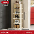 Vertical Shoe Rack: Stackable Shoe Rac, DIY Free-Standing Shoe Organizer, Small Shoe Shelf for Compact and Narrow Spaces, Plasti Oasis Select White 6 Tiers