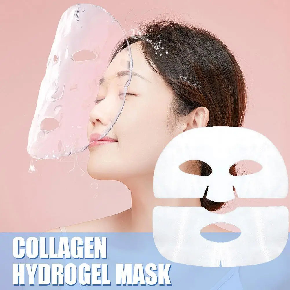 1PC /4PCs Collagen Facial Mask Moisturizing Anti Wrinkle Fine Lines Brightening Firming Hydrating Mask Wrap Face Shrinking Pore Oasis Select 1pc-clear