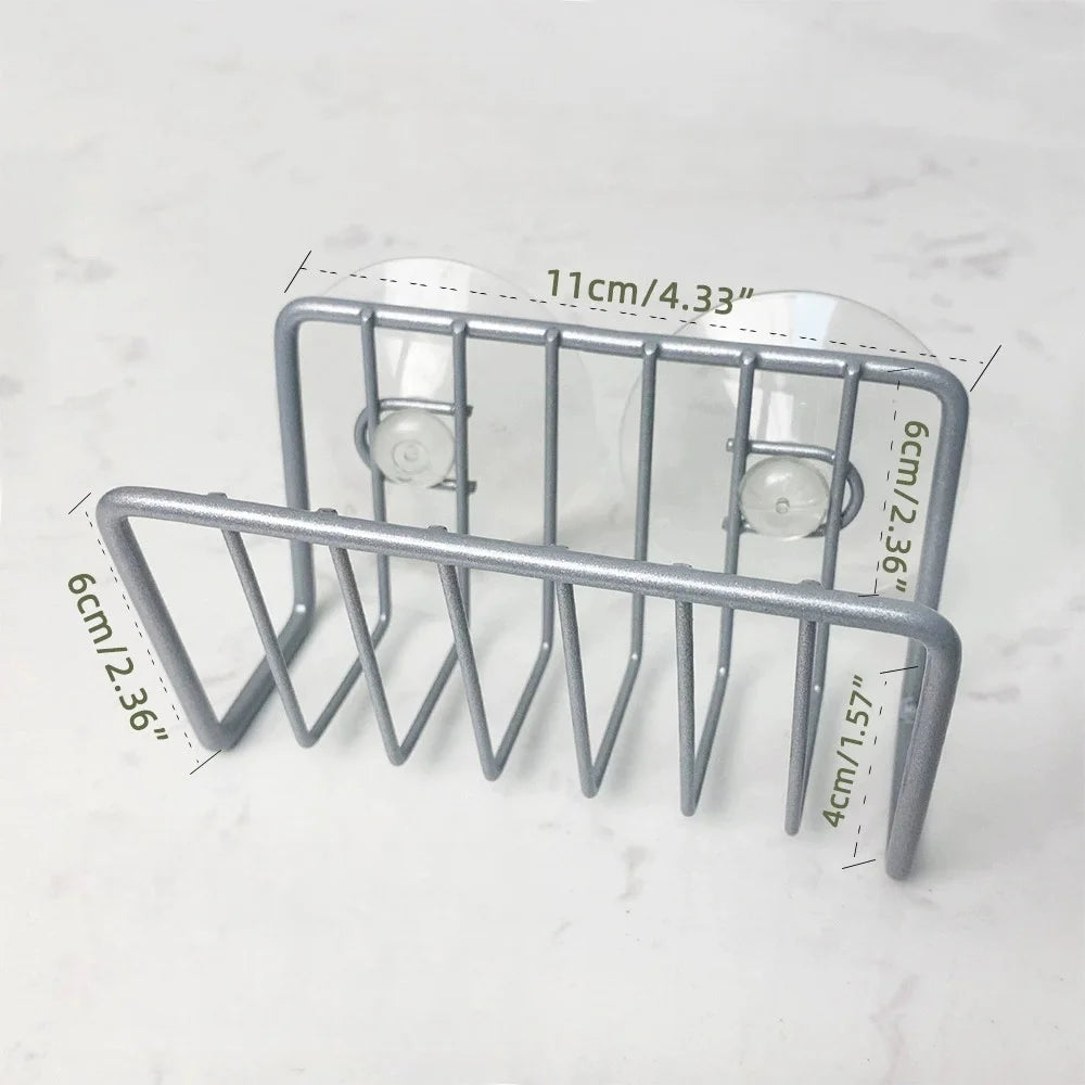 Sink Sponge Rack Drain Storage Shelf Stainless Steel Kitchen Wire Ball Rag Organizer Holder Kitchen Storage Rack Oasis Select silver