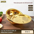 3 In 1 Food Safe Stainless Steel Vegetable Cutter Set Easy Operate Slicer Shredder for Home Kitchen Daily Cooking Use Oasis Select A