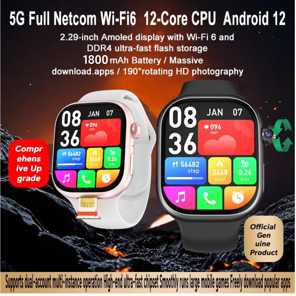 GOLDENSPIKE VP39 Android 12 4G Smart Watch | GPS, NFC, 8MP Camera