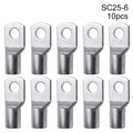 10Pcs 16-35mm2 6mm 8mm 10mm Cable Connector Kit SC Type Wire Nose Terminal Crimp SC16-6 SC25-6 SC35-6 Bolt Hole Tinned Lugs Ring Oasis Select 10pcs SC25-6