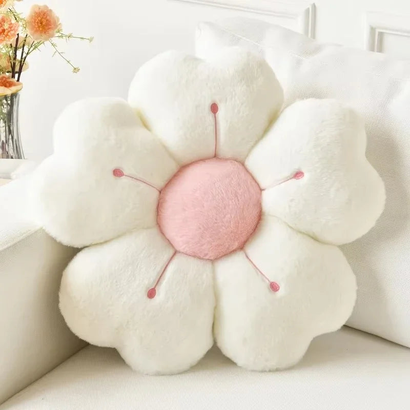 Sunflower Pillow, Daisy Seat Cushion, Flower Mat, Office Mat, Plush Toy Mat, Christmas Gift, Halloween, Thanksgiving Gift Oasis Select white