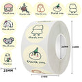 500 PCs/roll 1 inch Cartoon Stickers, Cute Thank You Stickers for Gift Wrap, Envelope Closure, Diy Decoration Oasis Select 500pcs
