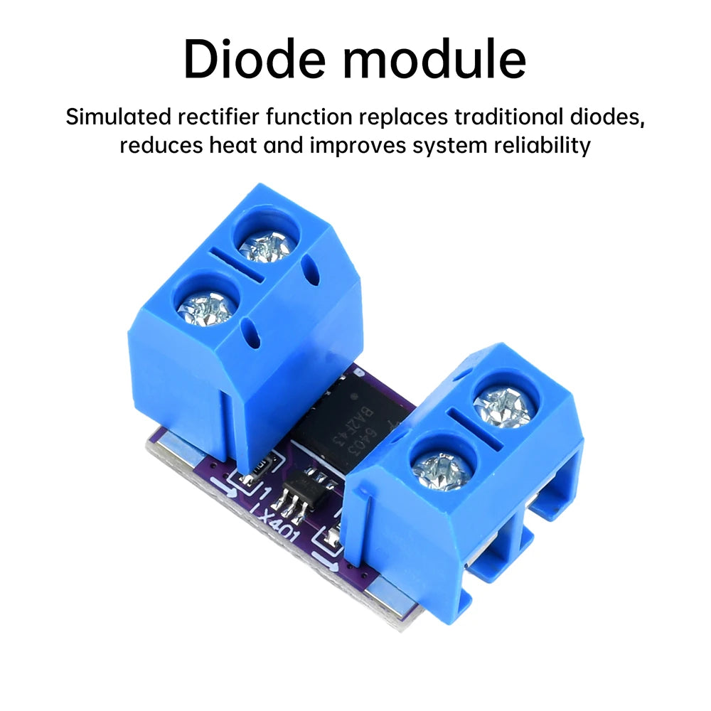 10A Ideal Diode Module Solar Charging Backflow Prevention Low Internal Resistance Analog Rectifier 3-26V Oasis Select