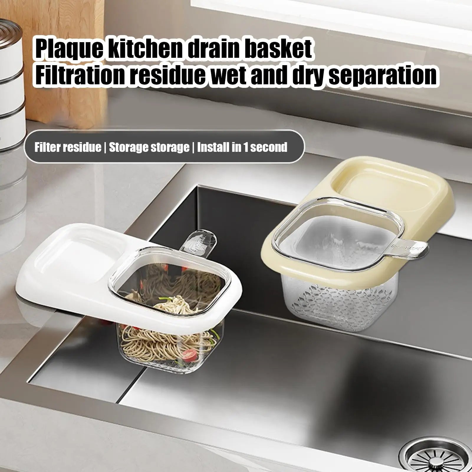 Sink Strainer Basket Suction Cup Drainer Fine Mesh Kitchen Sink Food Catcher Basket for Waste Clog Prevention Home Apartment Oasis Select