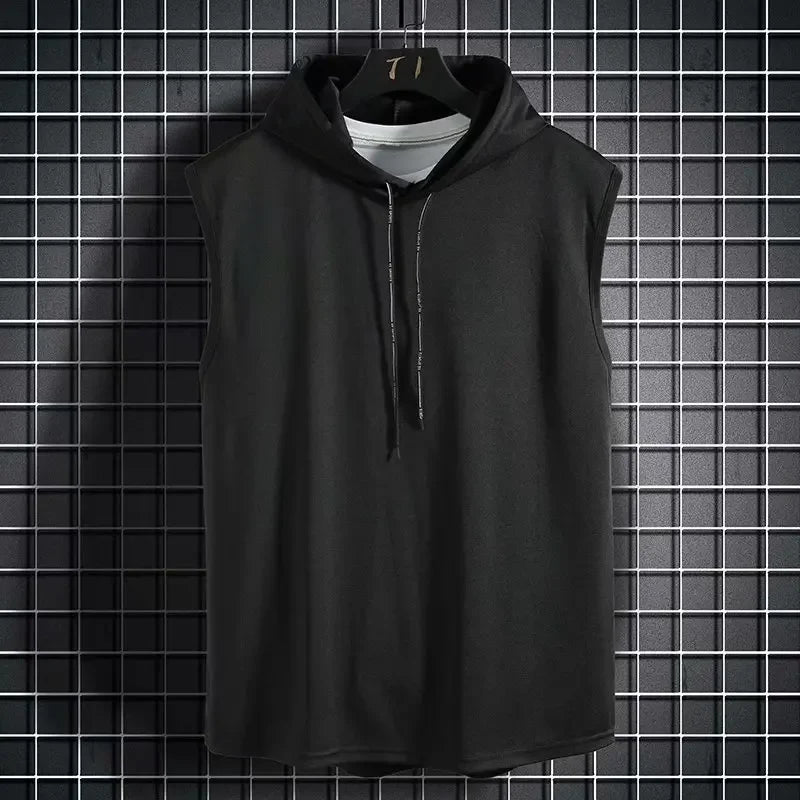 Solid Color 2023 Brand New Men's Tank Tops Vest Sleeveless Tees For Male Hooded Man Vests Tops Hip Hop Men Tank Top T shirt Oasis Select Picture color3 XL