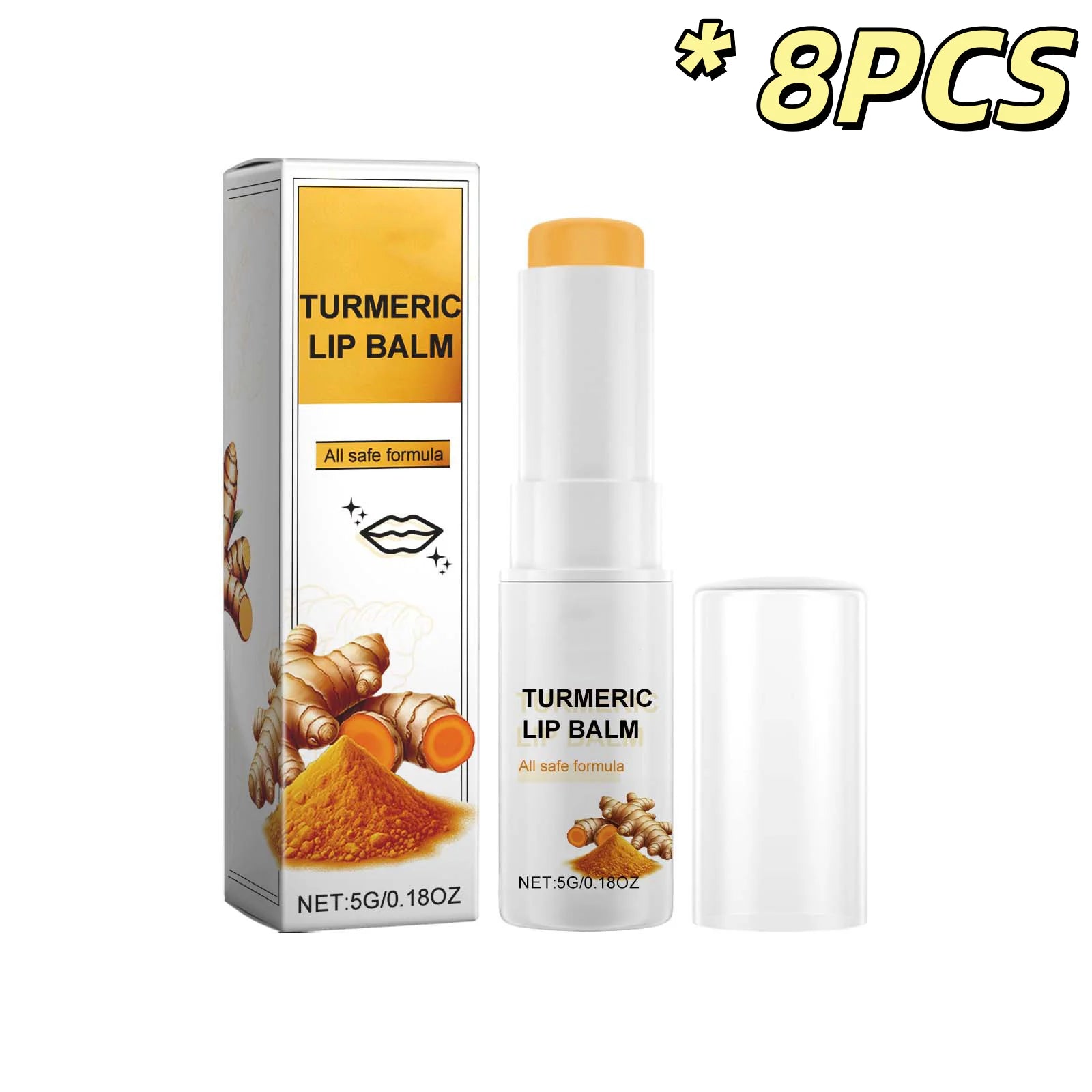 Collagen Moisturizing Lipstick Lasting Hydrate Prevent Dry Reduce Roughness Improving Gloss Enhance Turmeric Root Lip Plump Balm Oasis Select 5g Boxed X 8PCS