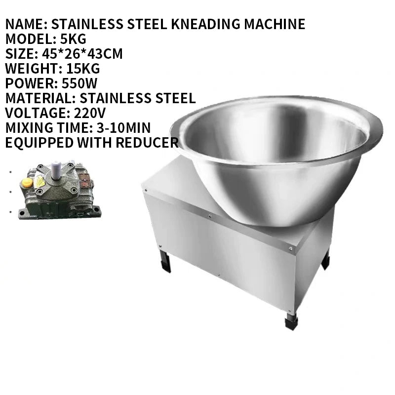 5kg Automatic Dough Kneading Machine – 550W Stainless Steel