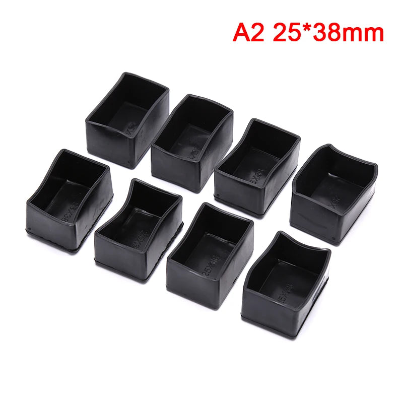 8pcs Rectangle Silicone Chair Leg Caps Non-slip Table Foot Cover Socks Protector Oasis Select