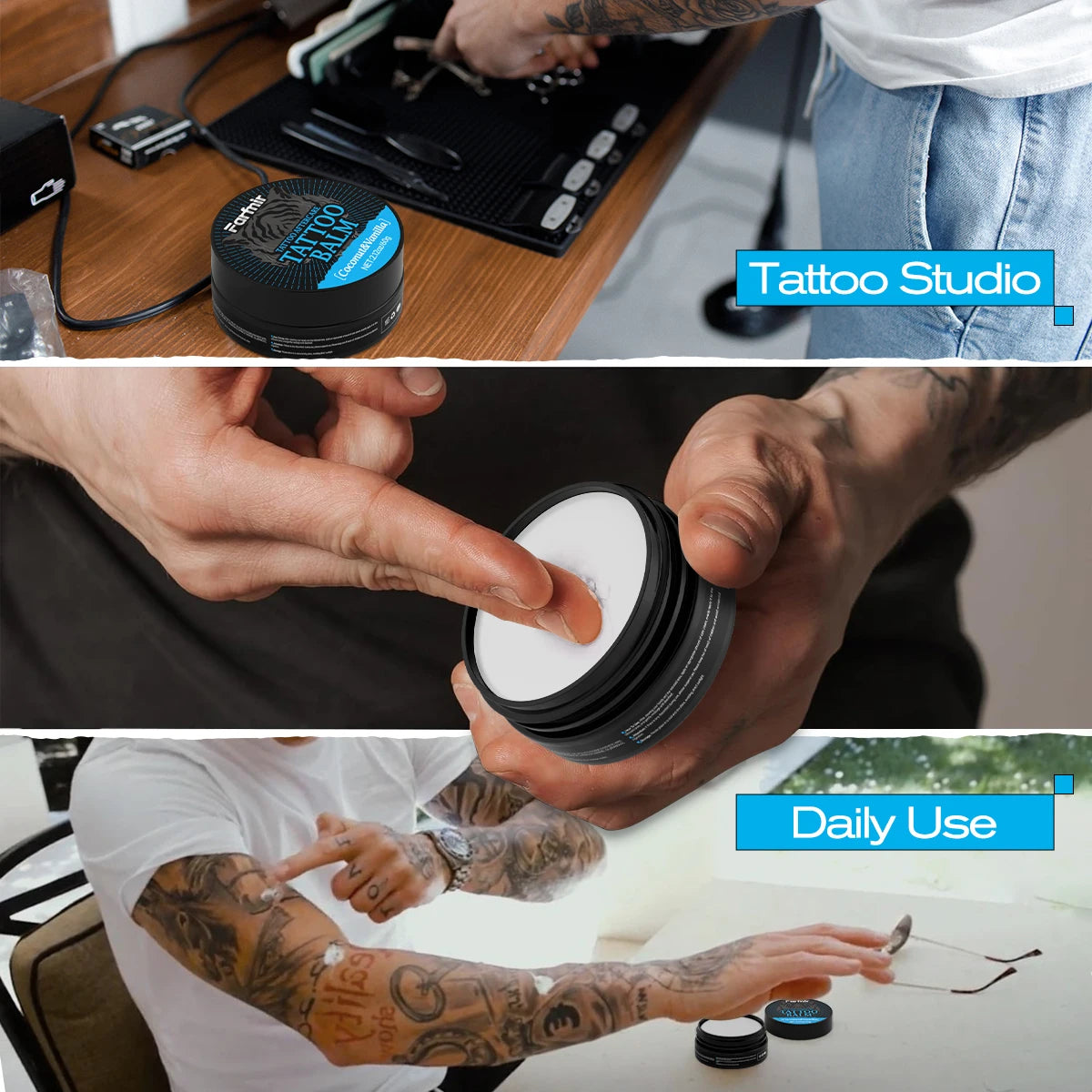 TATTOO BALM Cream Moisturizing Nourishing After Tattooing Brightens Lasting Color Fixation Enhances Protection Color, Gentle Oasis Select