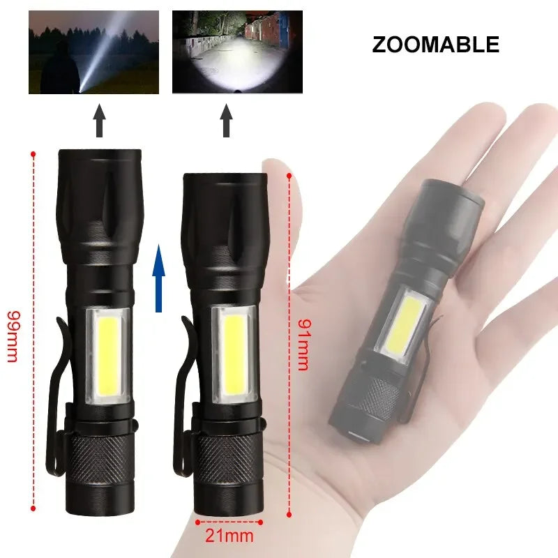 Mini Torch LED Rechargeable Flashlight Portable USB Charging Flashlight High Power Bank Camping Waterproof Long Range Lantern Oasis Select