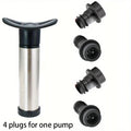 Stainless Steel Red Wine Vacuum Pump, Black Plastic Pump, Silicone Plug, Vacuum Red Wine Plug abridor de vinho Oasis Select YELLOW