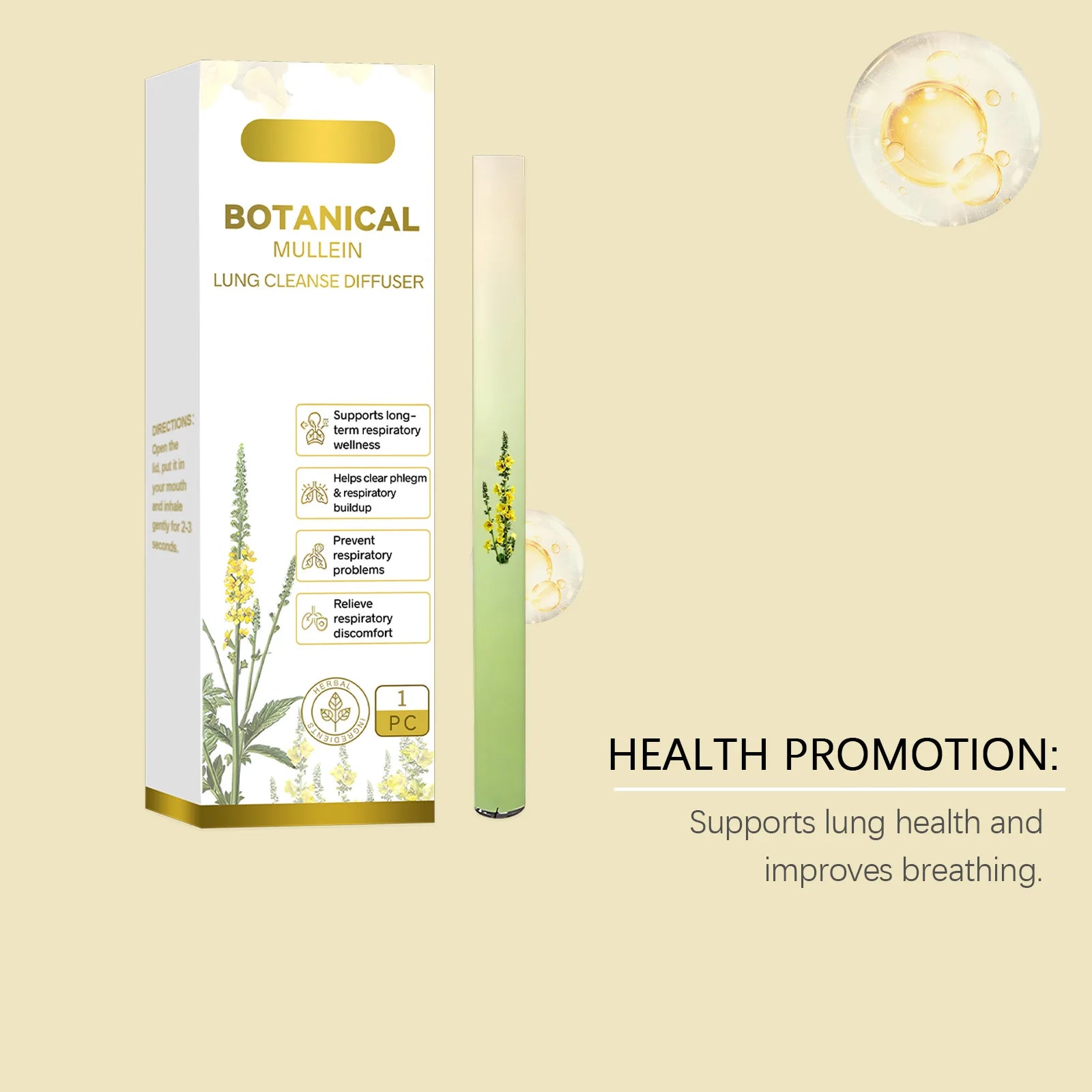 Herbal Lung Cleansing Inhaler Stick Refresh Mind Relief Fatigue Boost Energy Soothe Nasal Diffuser Portable Air Freshening Stick Oasis Select