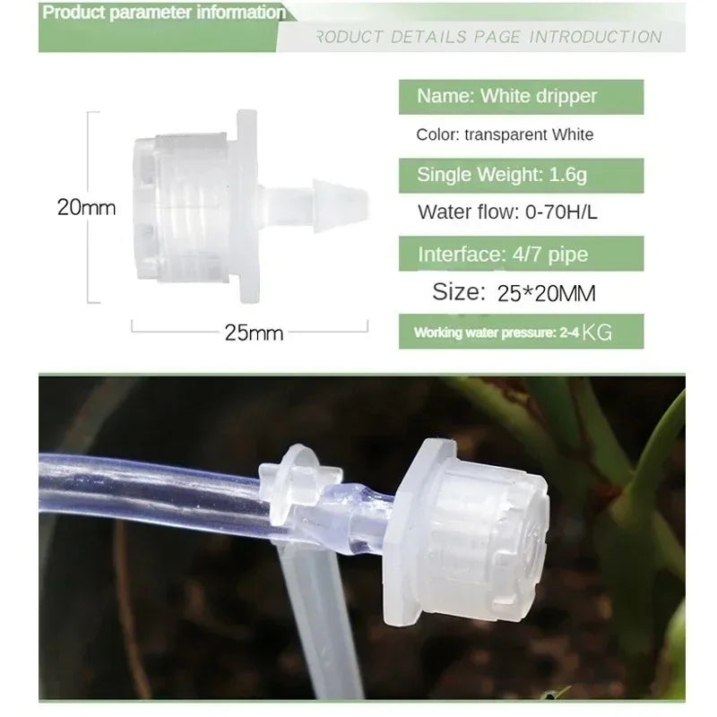 50-800PCS Adjustable 8 Hole Red Cap Drip 360 Degree Watering Adjustable for Garden Watering Pipe System Anti Clogging Dripper Oasis Select