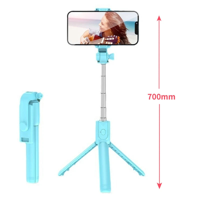 Bluetooth Selfie Stick Tripod with Fill Light & Remote Selfie Stick Tripod Oasis Select Blue