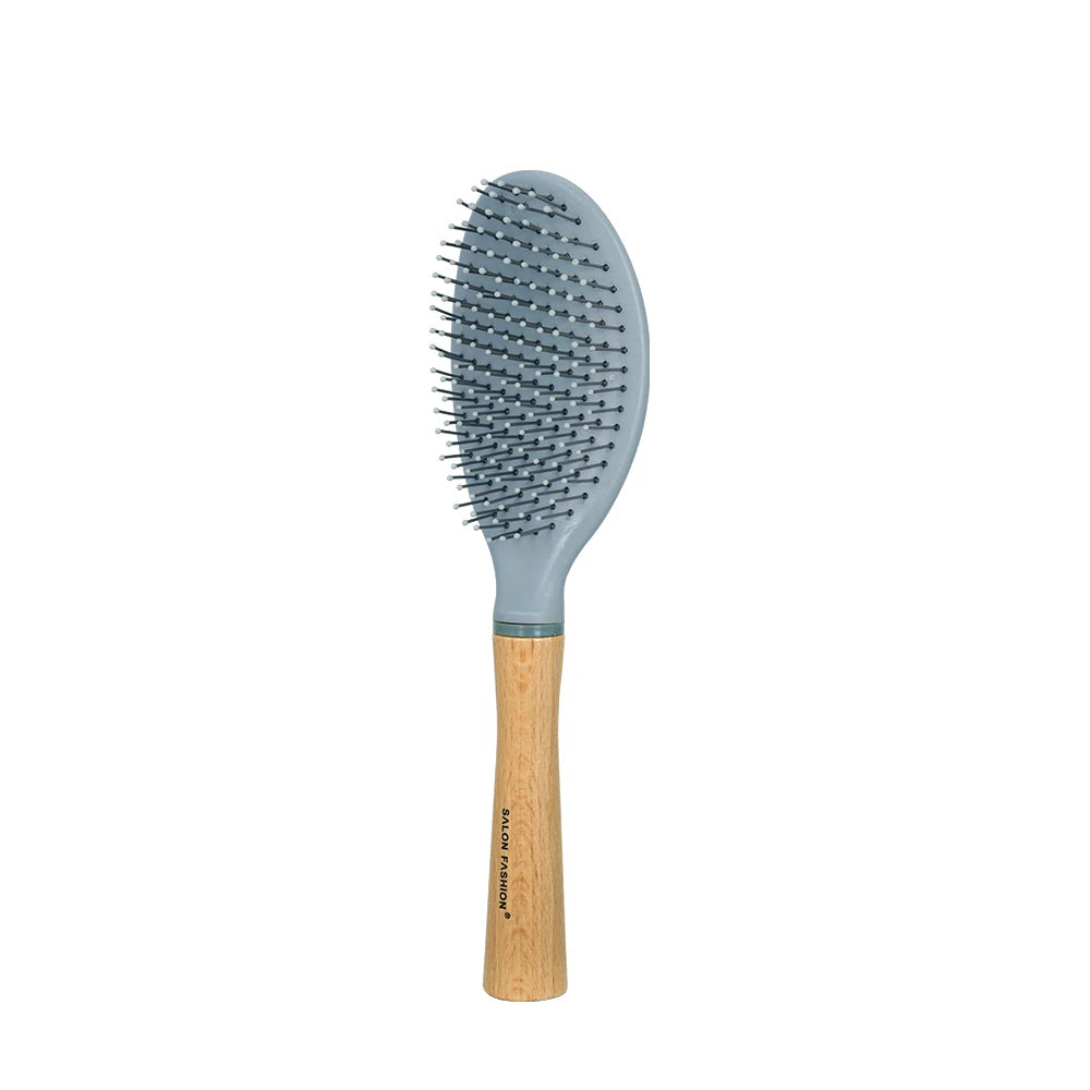 Wooden handle hair comb Hair Curling Brush Anti Static Air Cushion Brush Anti Detangling HairBrush Salon Styling Hair Tools Oasis Select Detangling-blue