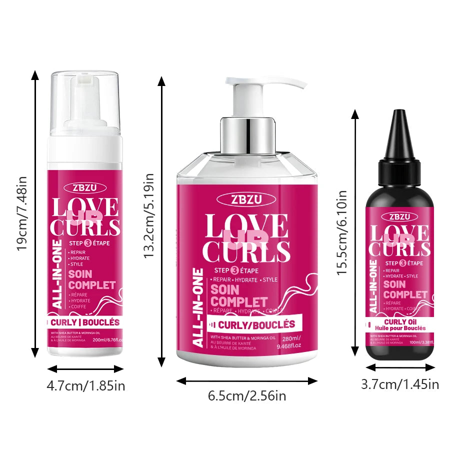 Pink Curl Styling Cream 3-pack contains argan oil to promote waves and curls, deep care and improve shine and elasticity Oasis Select