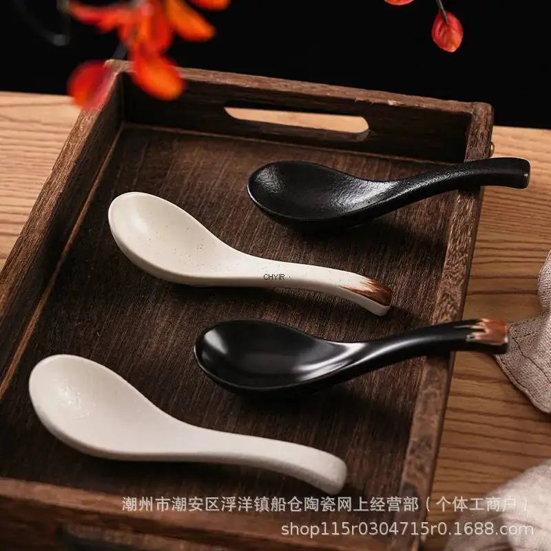 Ceramic Spoon Soup Spoon, Rice Spoon, Tableware Drinking And Eating Spoon Cute Small Spoon Oasis Select