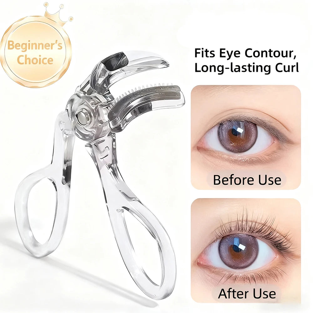 Dual-Type Eyelash Curler with Comb – Wide & Partial Clip Options, Waterproof, Long-Lasting, Natural Curl, Unisex Certified Oasis Select