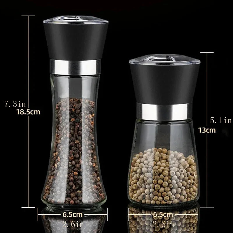1pc Stainless Steel Pepper Grinder, Seasoning Bottle, Glass Seasoning Bottle, Grinder, Crusher Oasis Select