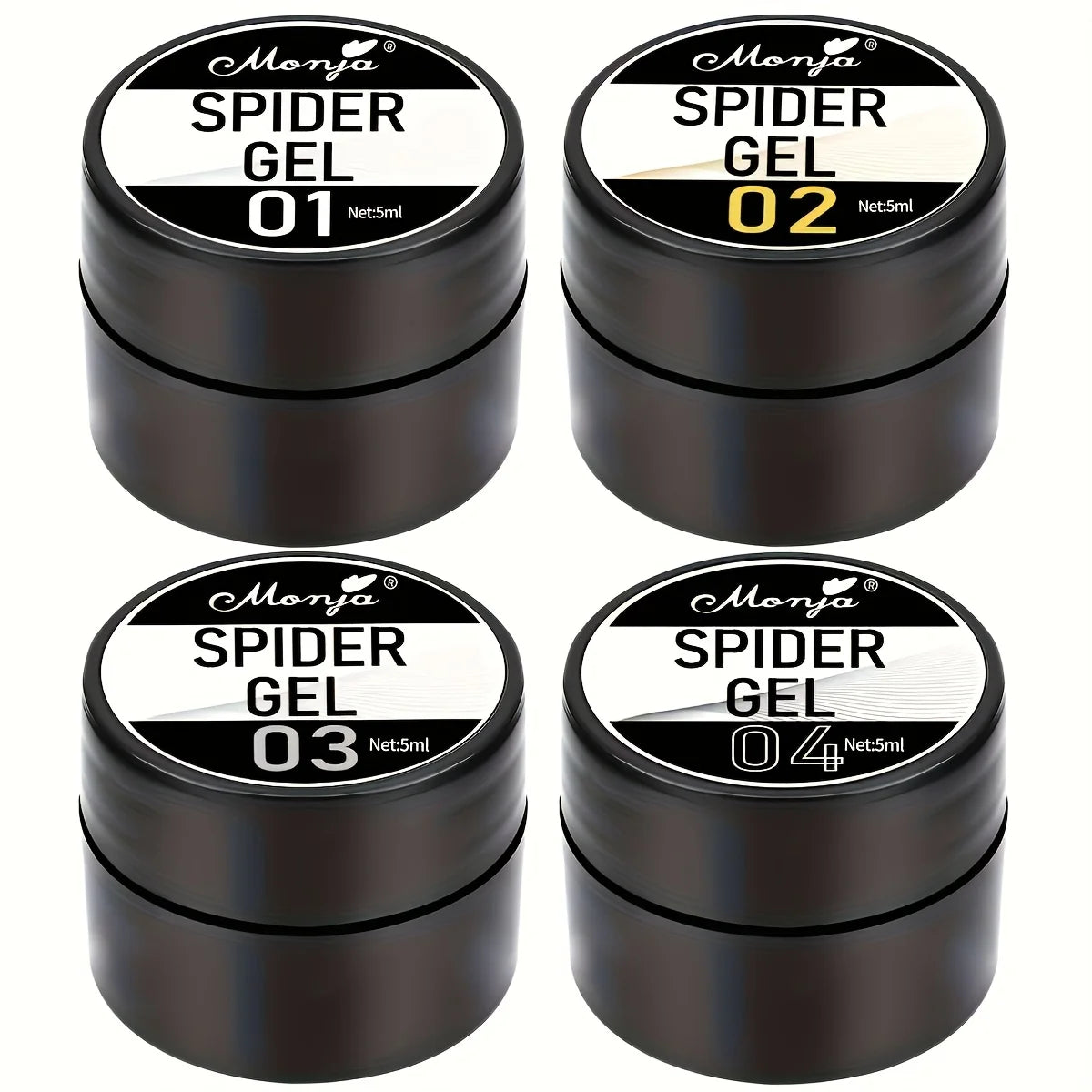 Elastic Carving & Painting Nail Gel Polish – 4 Color Set Nail Art Gel Oasis Select 4Pcs