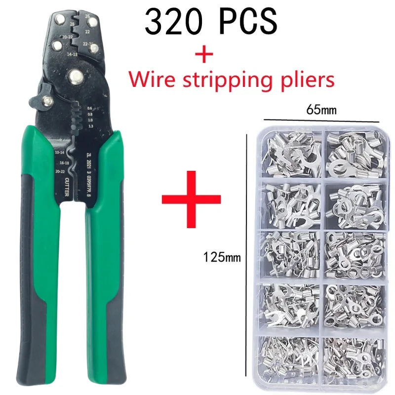 SLADE 4-in-1 Crimping Pliers – Wire Stripper & Terminal Kit Crimping Plier Tool Oasis Select 320pcs and Pliers