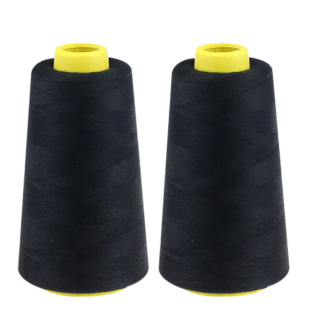 2PC Sewing Thread 2300 Yard Each Spool Solid Color White Black Stitching Thread for Machine and Household Sewing Accessories Oasis Select Black
