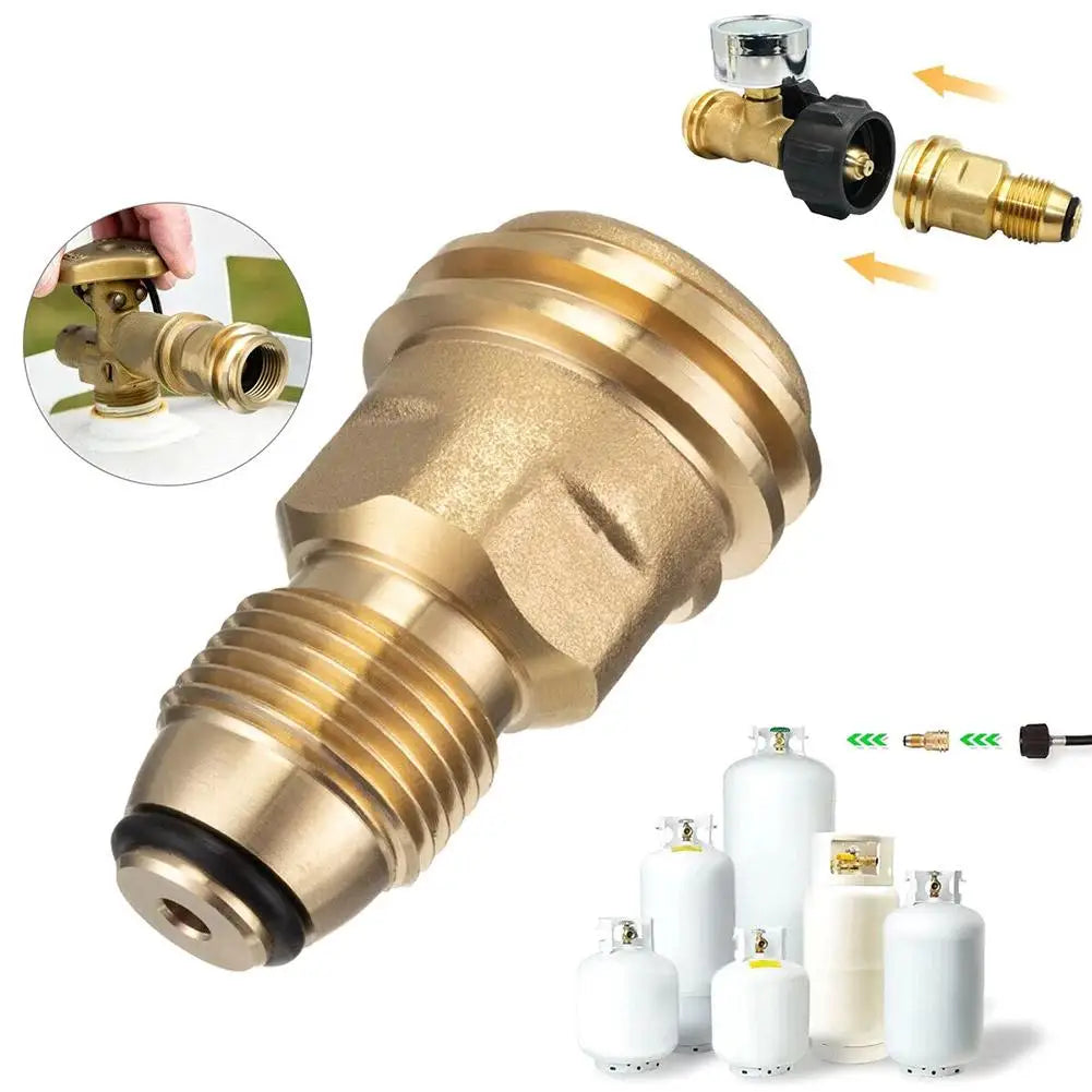 Propane LP TANK POL Service Valve To QCC Outlet Brass Adapter Part Camping Outdoor Propane Inflation Connector Gas Stove Adapter Oasis Select