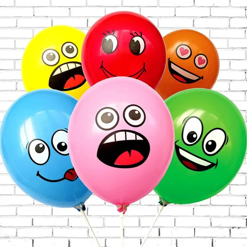 10-70Pcs 12inch Cute Funny Big Eyes Smiley face latex balloons Birthday Party decoration Inflatable balloon Baby Shower Globos Oasis Select