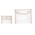 2PCS Clear Toiletry Pouch PVC Waterproof Snap Button Women Travel Gym Bathroom Makeup Organizer Portable Easy Clean Oasis Select Combo 2pcs