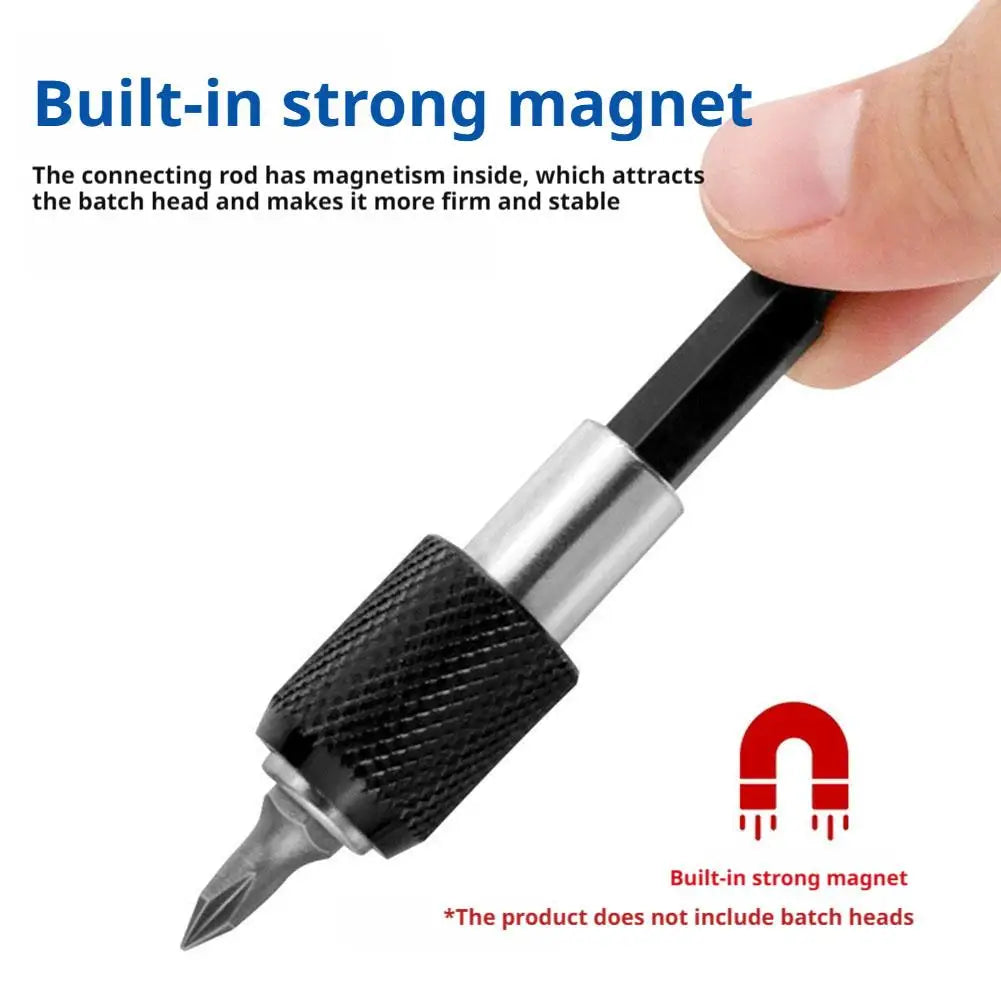 3-Pc 1/4" Hex Quick-Release Magnetic Bit Extension Rod Set