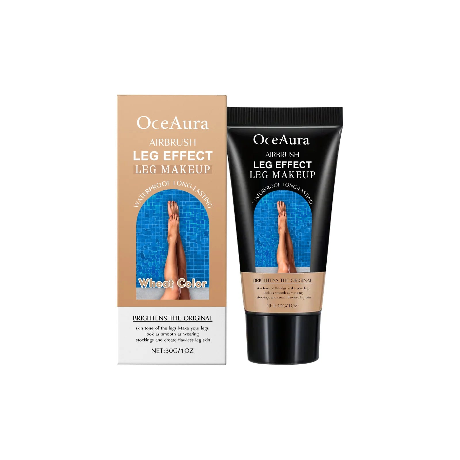 Leg Makeup Lotion Even Skin Tone Lasting Fake Tanning Wheat Tan Brown Oasis Select 30g Wheat Color