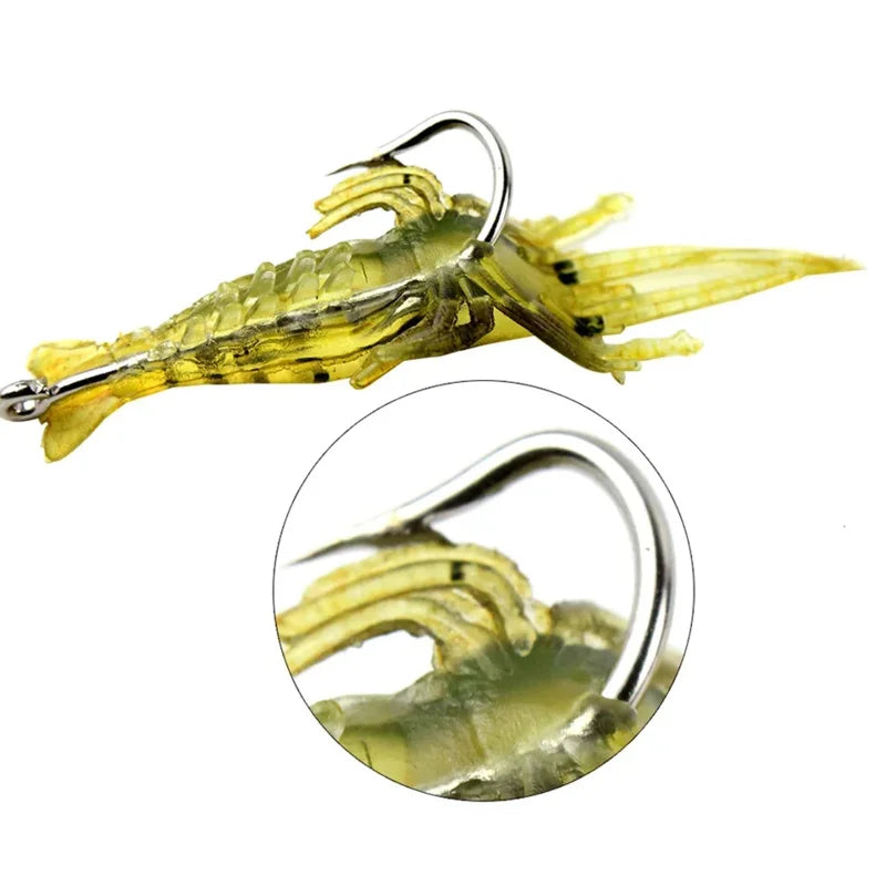 Luminous Shrimp Silicone Artificial Bait Simulation Soft Prawn With Hooks Carp Wobbler For Fishing Tackle Lure Carp Oasis Select