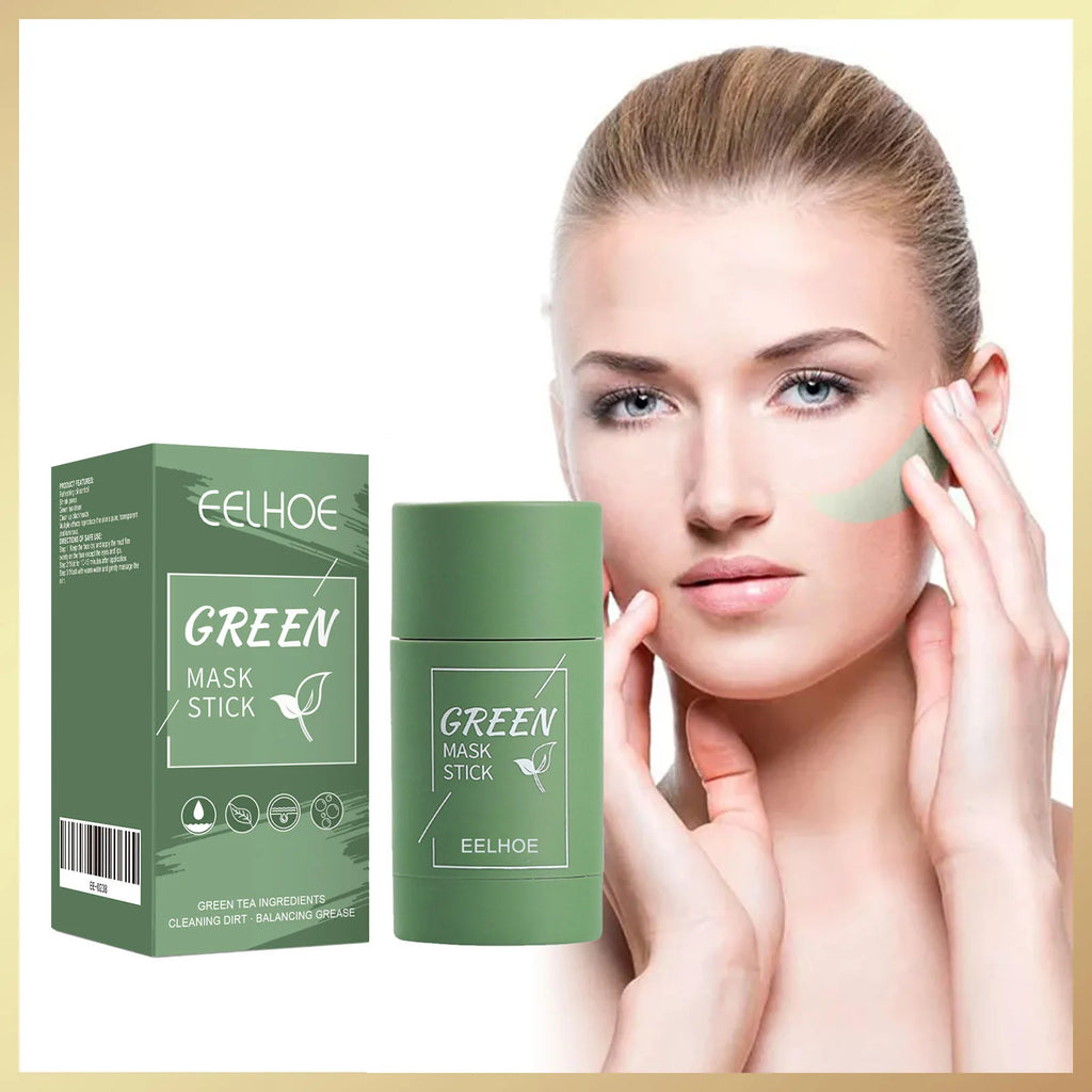 Green Tea Solid Cleansing Mask Stick – Pores & Blackheads Clay Face Mask Stick Oasis Select