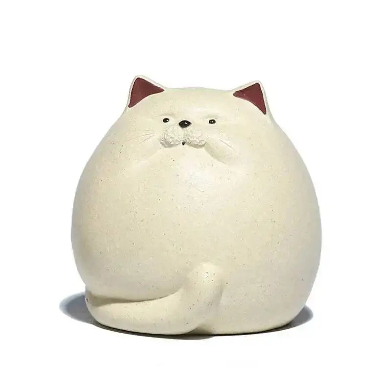 Purple Clay Cute Little Cat Tea Pet Ornament Healing Tea Play Lucky Cat Tea Table Tea Tray Чайные Украшения Oasis Select Style Two