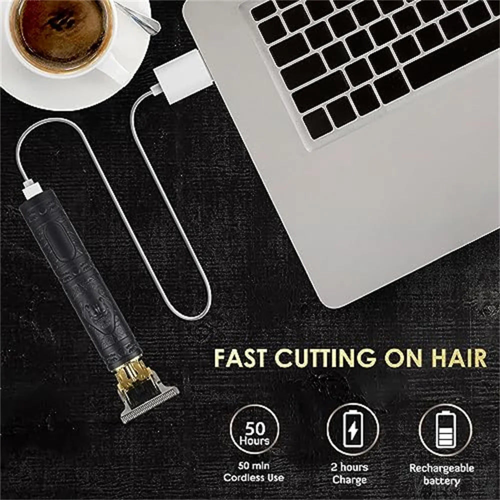 New Retro T9 Hair Clipper For Men, Electric Shaver, Rechargeable Hair Clipper, Portable Cordless Beard Trimmer Oasis Select