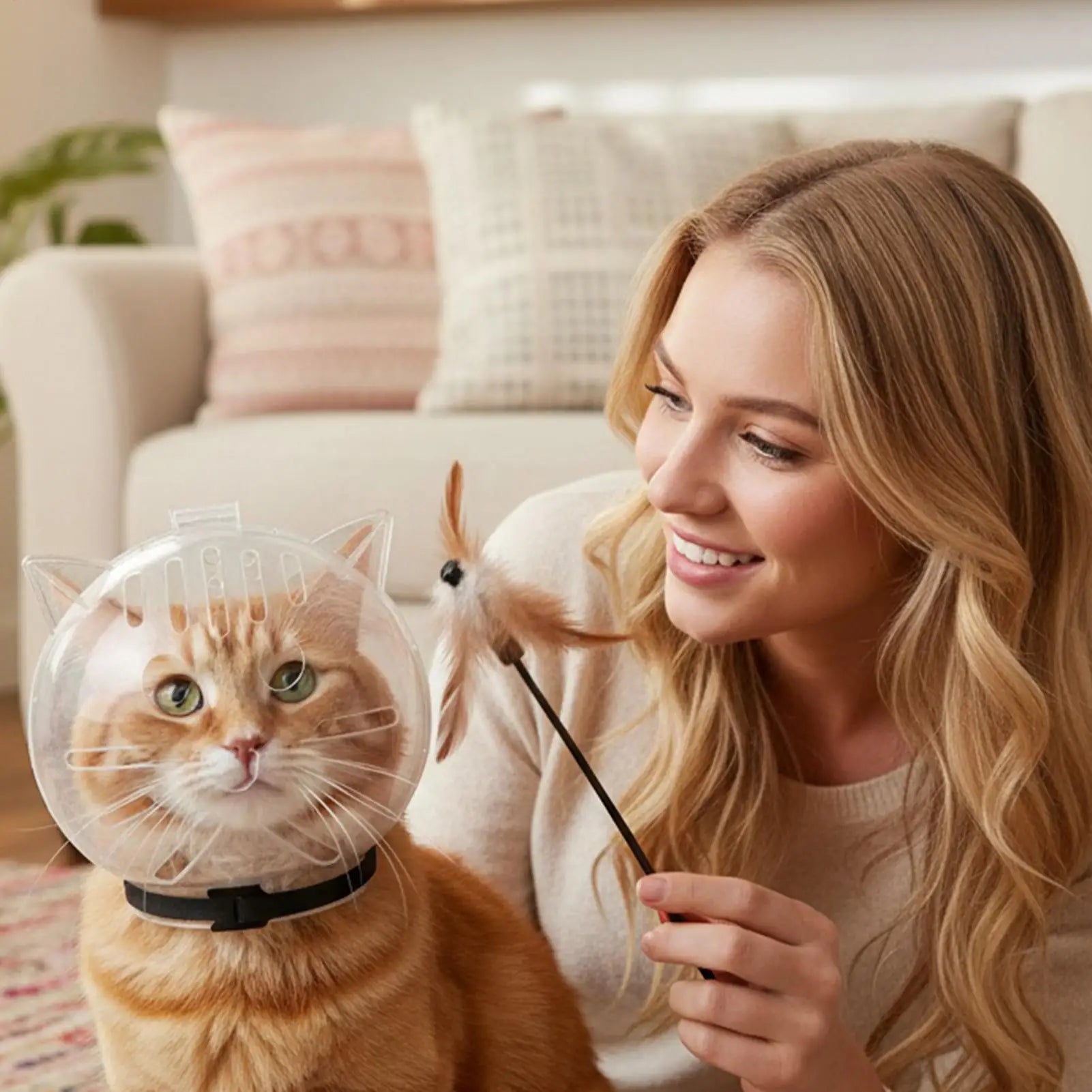 Cat Hood Cat Bubble Muzzle Transparent Breathable Face Cover for Small Dogs Bathing Shedding Nail Trimming Shower Behavior Oasis Select