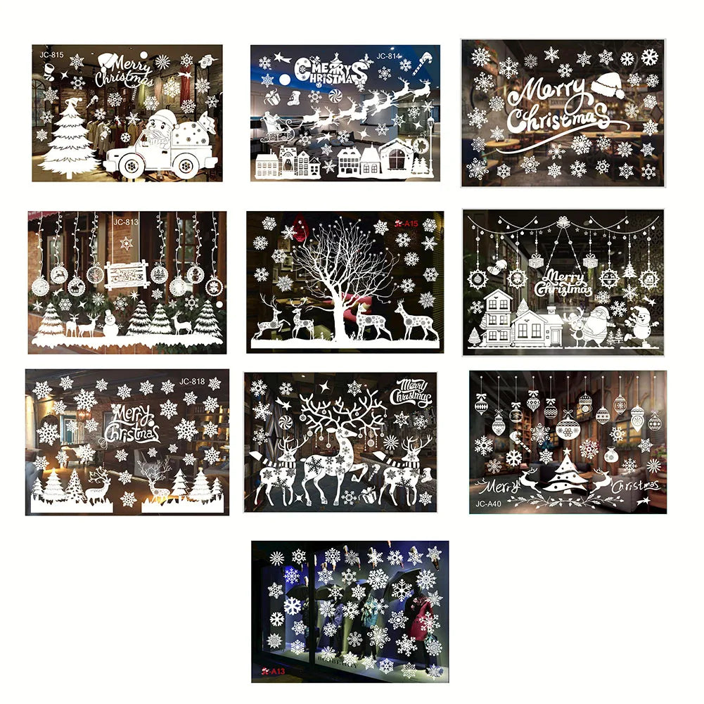 Christmas Window Clings – Snowflake & Reindeer Static Decals Window Clings Oasis Select