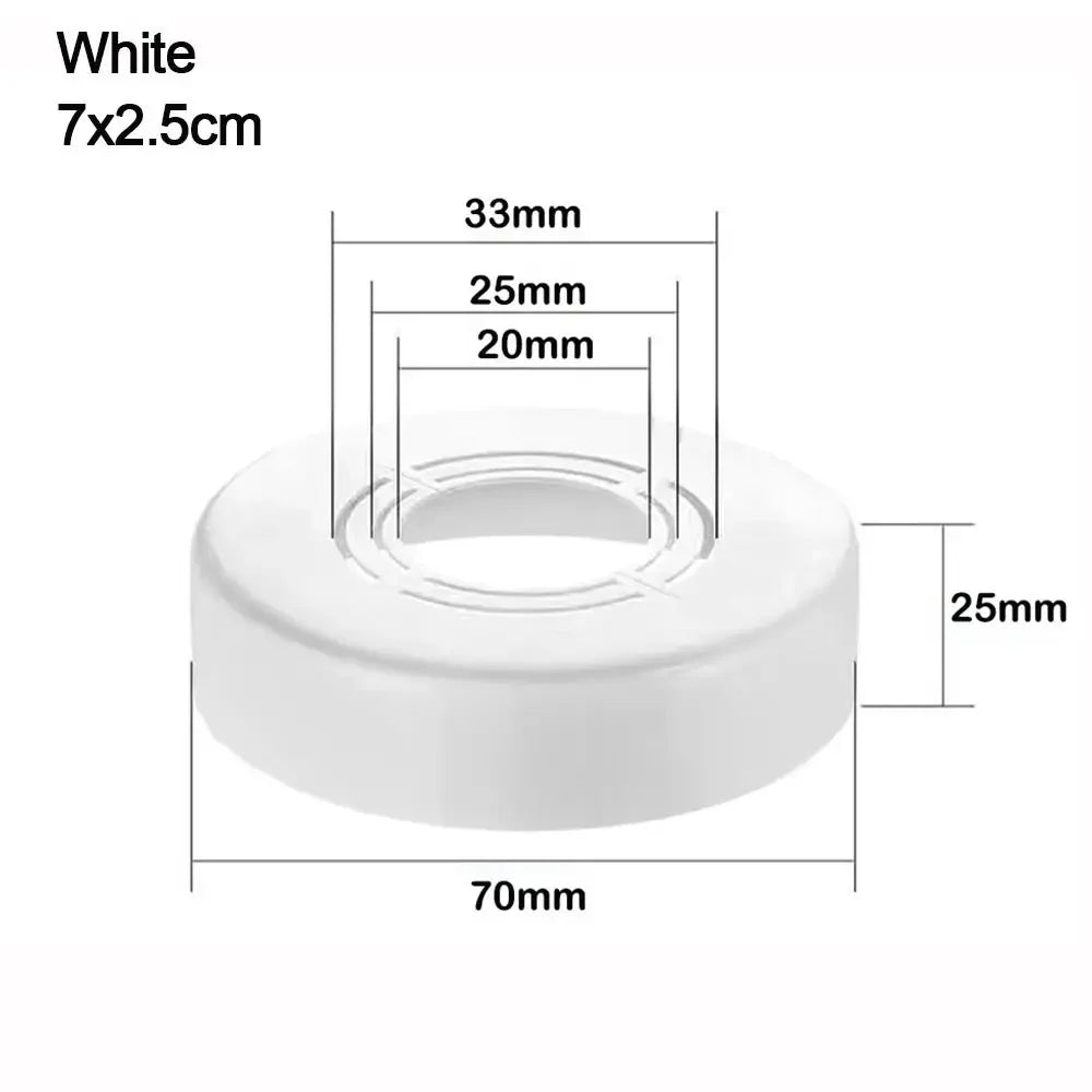 Water Pipe Connector Adjustable Wall Covers Shower Faucet Decorative Cover Casette Heighten Valve Panel Kitchen Tap Accessories Oasis Select white-7x2.5cm