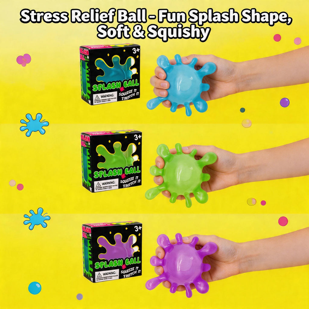 Splash Shape Stress Ball Shapeable Squeeze Toy Soft Non Sticky Anti-Stress Relieve Anxiety for Kids and Adults Gift Oasis Select