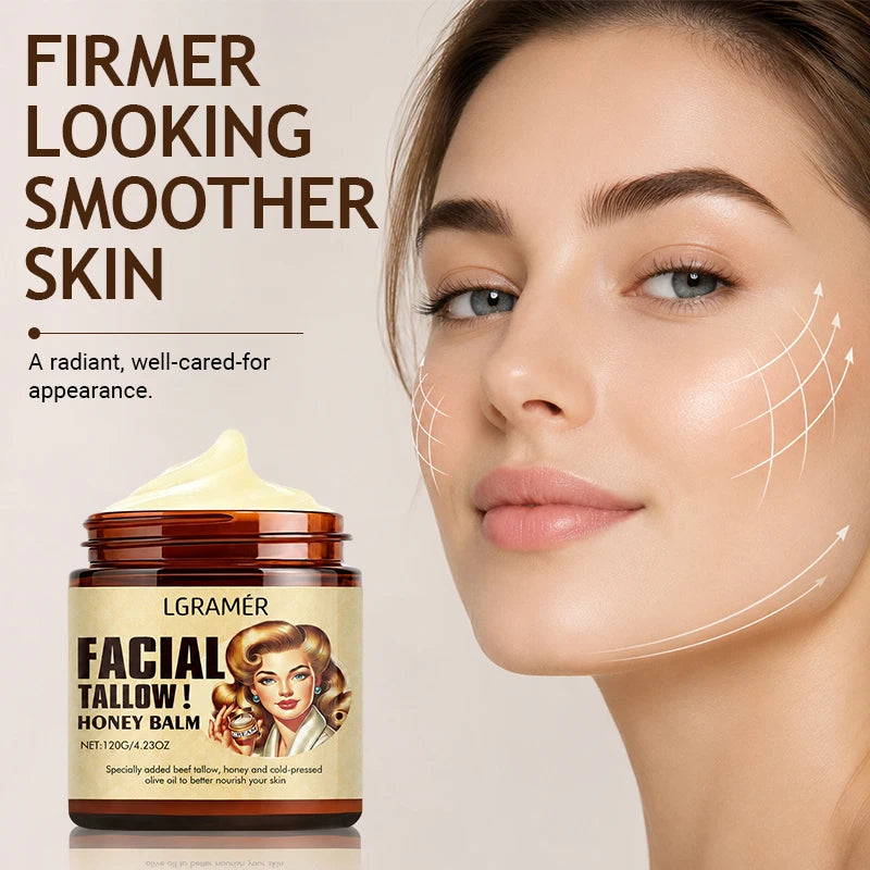Beef Tallow & Honey Face Cream – Natural Daily Moisturizer