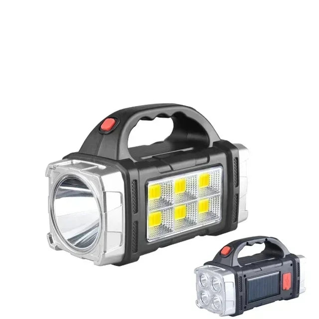 Solar USB Rechargeable LED Flashlight COB Work Light 15W
