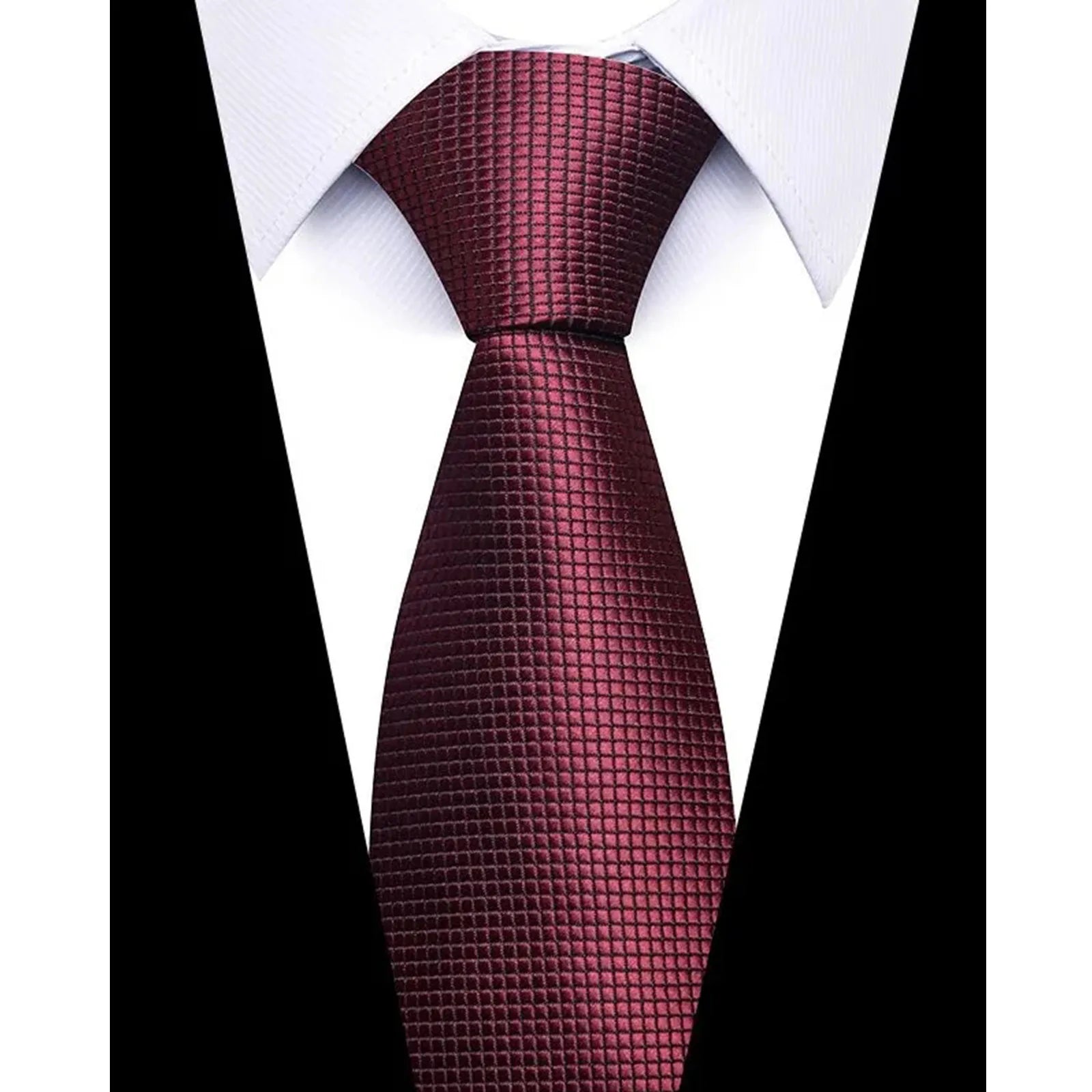 Men's Red Paisley Tie Set – Necktie, Pocket Square & Cufflinks Men's Necktie Set Oasis Select Wine