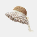 Women's Lace Trim Beach Straw Hat – Breathable Sun Hat