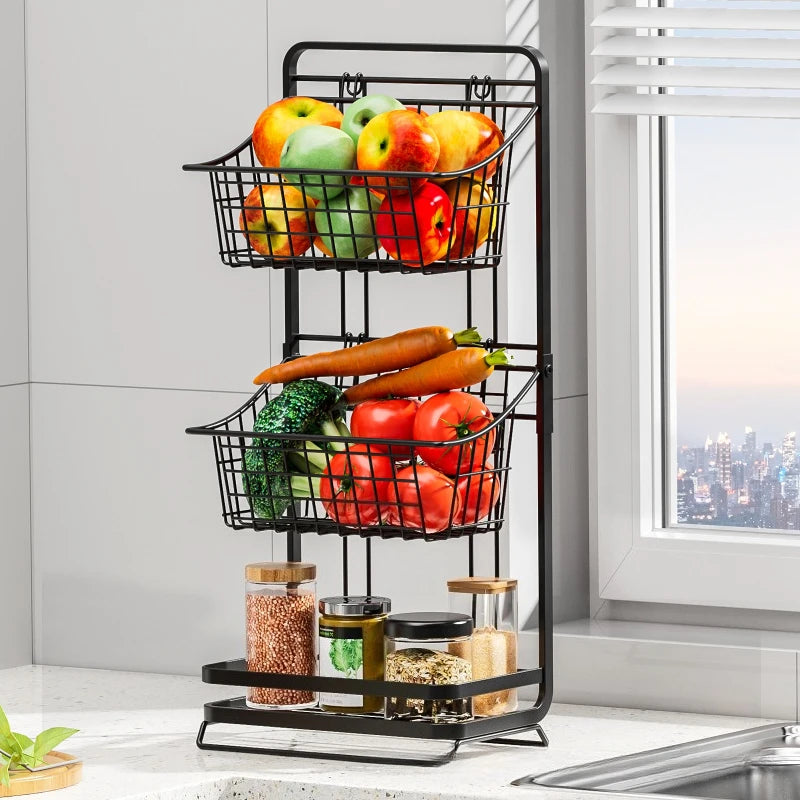 Kitchen shelves, multi-layer floor-to-ceiling household fruit and vegetable baskets, snacks, toys, storage artifacts Oasis Select