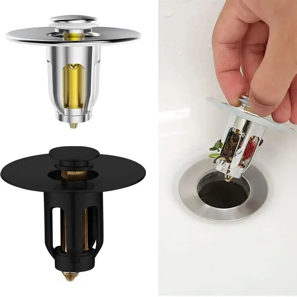 With Anti-clogging Basket Wash Basin Bounce Drain Filter Hair Catcher Universal Sink Drain Stopper Sink Pop-Up Drain Plug Oasis Select
